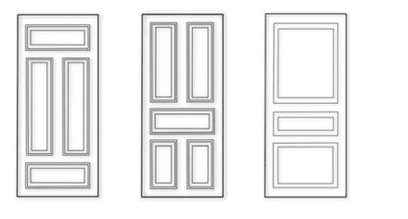 Tre olika typer av dörrar från 1800 och 1900-talet.