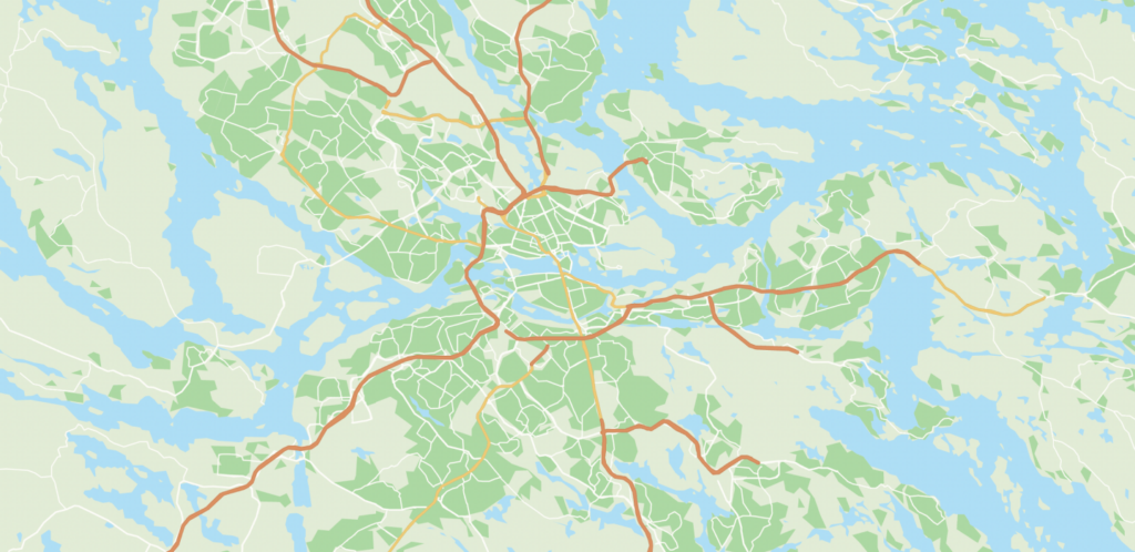En karta över stockholm
