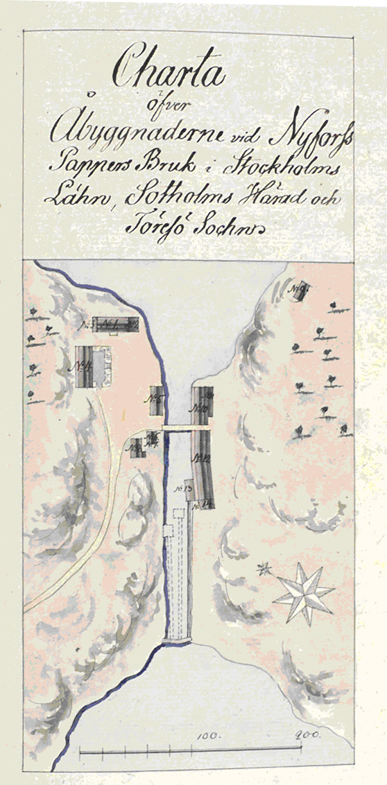 Gammal handritad karta.