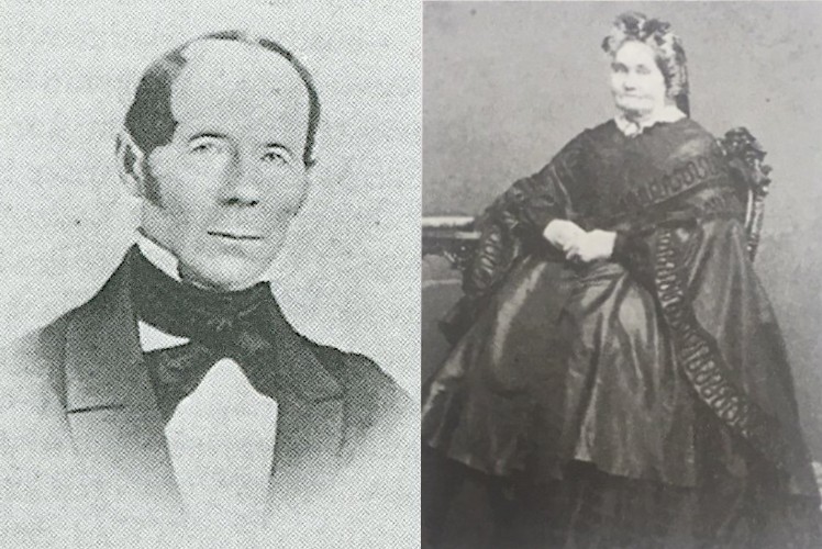 Montage av två porträttfoton på Pehr Pettersson och Brita Larsdotter