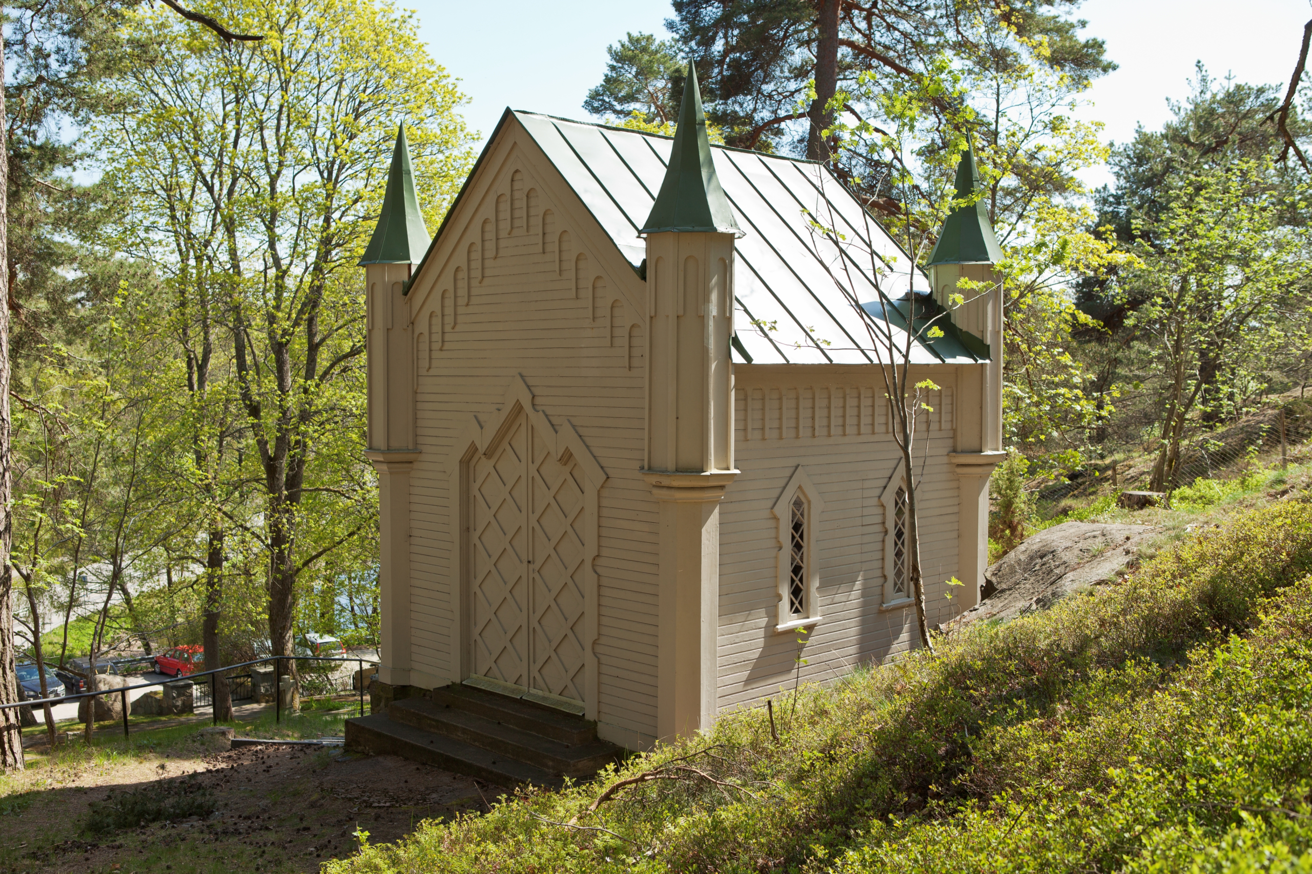 Ett litet hus som används av kyrkan.